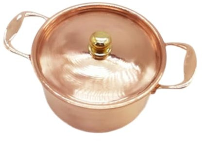 perfk Copper Pot Soup Pot with Lid Copper Hot Pot Single Person Stockpot Soup Pot for Home Kitchen Cooking Restaurant