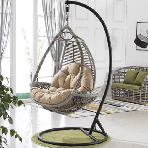 LXJBBD Swing Chair Cushion For Garden Patio Rattan Swing Chair, Egg Shaped Hammock Chair Cushion For Outdoor/Indoor Furniture Decoration(Not Include The Wicker Chair, Only Cushion)