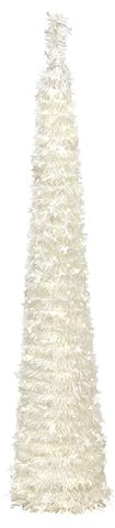 Totò Piccinni Albero di Natale POP UP slim artificiale con apertura semplice e veloce salvaspazio (Bianco (Luce Calda), 180 Cm (108 Led))