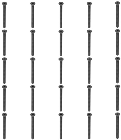PATIKIL 20 Piezas Tornillos de Cabeza Plana M5 x 60 mm, Tornillos Hexagonal de Acero al Carbono Medio, Tornillos de Máquina, Rosca Completa, Óxido Negro, Grado 10.9