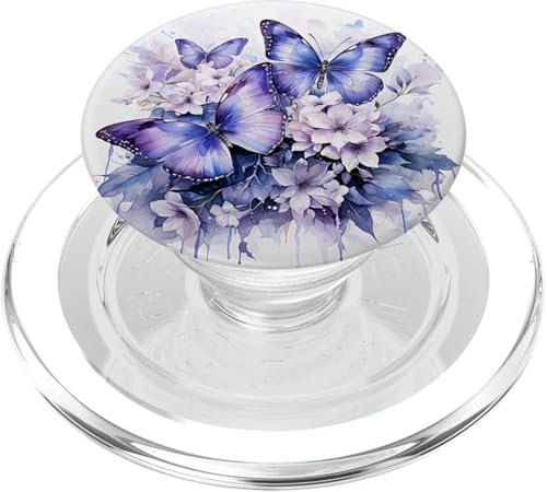Schmetterling lila Schmetterlinge Natur blauer PopSockets PopGrip für MagSafe