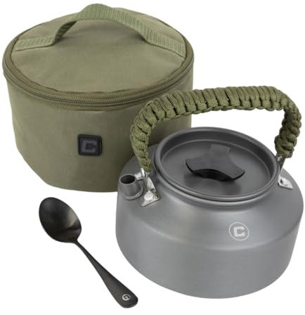 Fishing Camping Carp Kettle 1.1 Litre Paracordhandle Tea Spoon - Carper Tackle