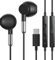 USB C Kopfhörer, in Ear Kabel Kopfhörer, Type C Kopfhörer mit Mikrofon USB C Ohrhörer Typ C Kompatibel mit iPhone 15/15 Plus/15 Pro/15 Pro Max/16/16 Pro/iPad Pro/Air/Galaxy S24 S23 S22 S21 Schwarz