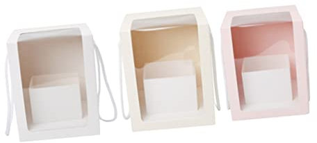 VALICLUD 3stücke Transparente Blumenverpackungsboxen Mit Fenster Tragbar Quadratische Form Für Kreative Präsentationen Und Aufbewahrung Von Blumen Und Kleinen Accessoires