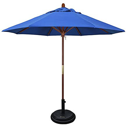 CCKUYT 2,7 m Gartenschirm aus Holz für die Terrasse, Sonnenschutzschirm für den Außenbereich, Sonnenschirm mit gerader Stange, Tischschirm, Marktschirm