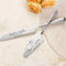 Ensemble de découpe de gâteau de mariage personnalisé gravé moderne - Cadeau d'anniversaire - Cadeau de fête prénuptiale - Monogrammé (argent)