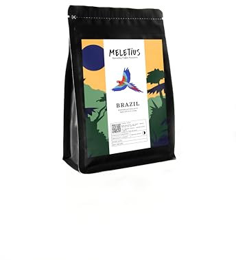 Meletius Coffee Brazil Monte Carmelo Whole Beans - 250 g | Smooth, Rich & Aromatic | Medium Arabica Roast | Nut, Chocolate & Fruit Notes | Hints of Grape & Jam | Ethically & Responsibly Sourced