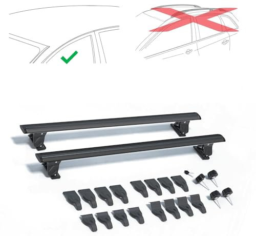 Rebeca Shop Barre portapacchi universali, per tutti i tipi di auto, scegli il modello adatto dal menu (LS5502-LS5503 Per tetto liscio, 140cm Per tetto liscio LS5503)