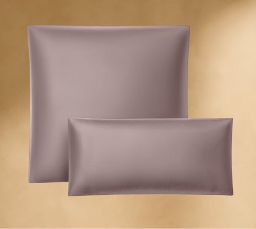 Seralino Seitenschläferkissen Bezug 40 x 145 Lila (2er Set) 100% Bio Baumwolle, weich/atmungsaktiv, Bezug für Seitenschläferkissen mit Reißverschluss, Satin Kissenbezug 40x145, Oeko-Tex Zertifiziert