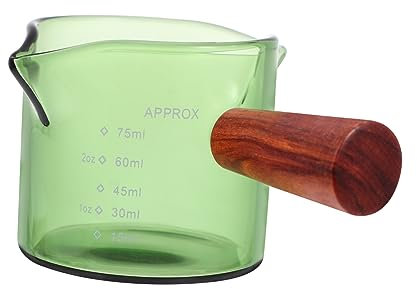 OUNONA Milchbecher Aus Glas Mit Holzgriff Rutschfester Boden Milchbehälter Für Küche Und Esszimmer Langlebig Und Sicher