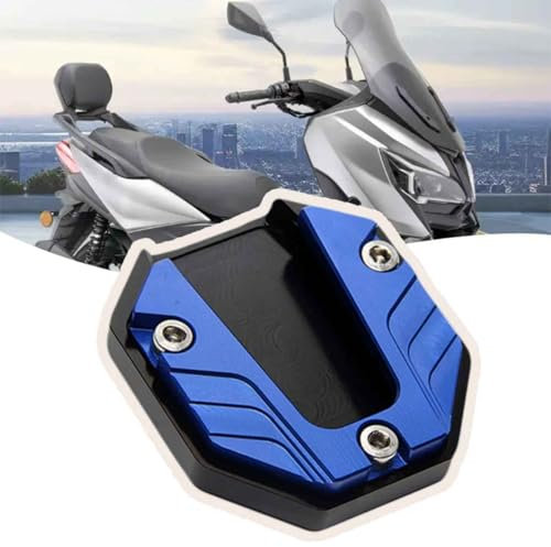 OPBVXQ Motorrad Seitenständer Verlängerung für BMW R 1200 GS 2007-2012 R 1200 ADV, Motorrad Ständer Fußvergrößerung Seitenständerpolster, Aluminium Antirutsch Ständerverlängerung,C Blue