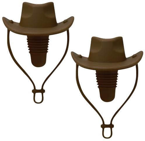 Weinverschluss aus Silikon, 2 Stück, Cowboyhut Flaschenverschlüsse, Lustige Flaschenstöpsel für den Einsatz in Der Küche Zu Hause und in Bars