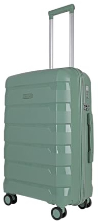 JLY Lightweight Polypropylene Luggage Set – 3 Sizes for Every Journey | Spinner Wheels, TSA Lock, Shock-Resistant Shell (Hunter Green, Medium (66.5cm))