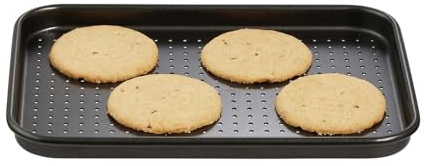 Lakeland Perfobake Baking Tray Perforated Holes Allow Even Heat Distribution Dishwasher Safe Carbon Steel 17.5 x 18cm.