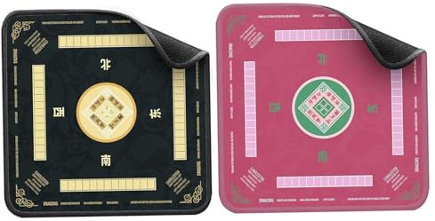 Lawnrden Mahjong-Matte mit Regeln, 31.5x31.5 Gaming-Matte für Rauschgeräuschreduktion für Mahjong/Poker/Brettspiele, Style 2, Game MATS-Boards