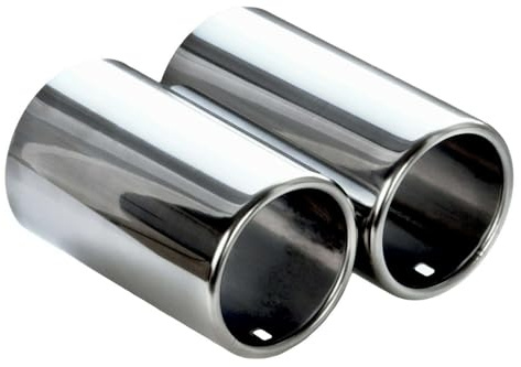 RECAMBO Auspuffblenden Set 2x Edelstahl Chrom passend für VW Golf VI BJ 2008-2013 - einfache Montage - fester Sitz - aufwertende Heckoptik - langlebige Oberfläche - sauberes Finish