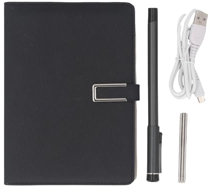 Aumotop Intelligentes Digitales Notizbuch mit, Kabellosem Smart Pen, Echtzeit-Synchronisierung für und Zum Notizenmachen, Kabelloses Papier für Studenten und Profis (Schwarz)