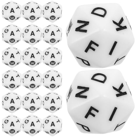 HOODANCOS Dado Alfabeto 20 Facce 40pezzi in Acrilico Leggero per Giochi Creativi e Apprendimento
