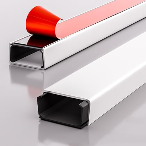 Coayuou Cable Hider Aluminium Width 15-30mm Corrosion-resistant Trunking For Cables 100cm* 3pcs Stick On Wire Cover Fire-resistant Cable Conduit Cables Tidy For Organized Office Setup(Style 2,15mm)