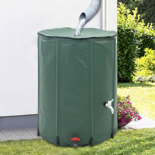 Ziaphsol Klappbarer Wasserspeicher Wassertank aus PVC 500 L Regentonne Grün, mit 3 4 Zoll Auslaufhahn und Filter, für Gartenbewässerung Bewässerungssystem