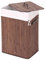 Wäschekorb HWC-C21, Laundry Wäschebox Wäschesammler Wäschebehälter Wäschetonne, Bambus 61x43x32cm 70l - braun