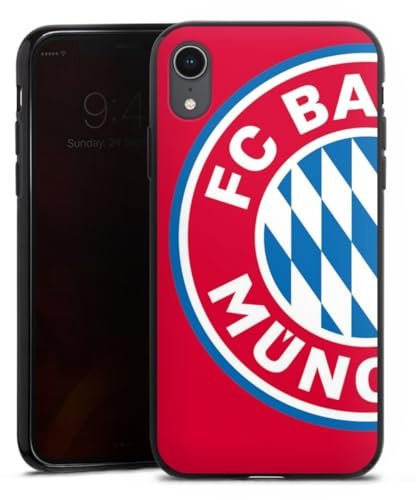 Silikon Hülle kompatibel mit Apple iPhone Xr Case schwarz Handyhülle FC Bayern München Offizielles Lizenzprodukt FCB