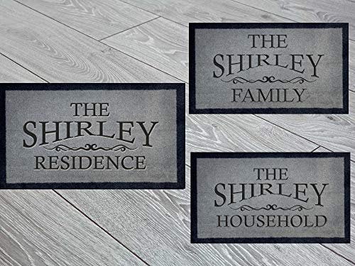 Aritsan Kiss 40cm x 70cm Personalised Residence Machine Washable, Dirt Trapper Door Mat (Light Grey Res)