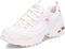 Skechers D'Lites - Fresh Start, Scarpe Donna, White Rose Gold, 40 EU