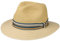 Stetson Chapeau en Paille Romaro Toyo Femme/Homme - Traveller d'été de Plage avec Ruban Gros Grain Été Printemps-été - M (56-57 cm) Beige