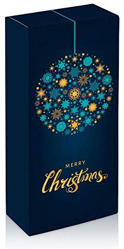10 Stück Weihnachtskugel für Zwei Flaschen Wein- Weinkarton, Weinverpackung, Flaschenkarton - (2 Flaschen)