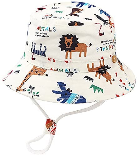 Malaxlx Unisex Kleinkind Sonnenhut Tiere Welt Fischerhut Baby Sommerhut für 12-24 Monate Mädchen Jungen
