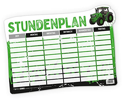 itenga Stundenplan DIN A4 magnetisch Motiv Traktor 31x22,5cm abwischbar z.B für den Kühlschrank