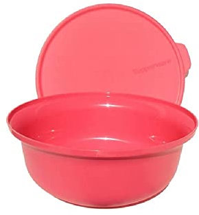 Tupperware Aloha Bowl with Seal 8 3/4 c in Strawberry Pink