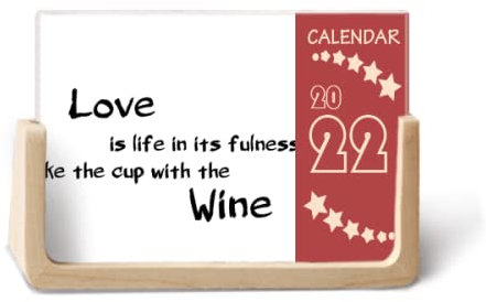 Berühmte Poesie Zitat Love Like Wine 2022 Tischkalender Planer 12 Monate