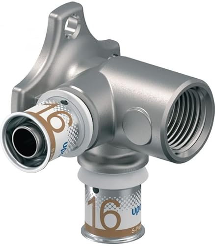 Uponor S-Press PLUS MLC Doppel-Wandscheibe 90 Grad lang 16mm x 1/2 IG x 16mm