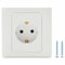 BRAVECOW Single EU German Standard Electrical Plug Socket with USB, White, ABS Material, 16A, 2000W, 250V AC, 1 Outlet, Compatible with Smartphone, Tablet, Laptop