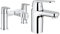 GROHE 25128000 Eurosmart Cosmopolitan Two-Handled Bath Filler & Eurosmart Cosmopolitan - Bathroom Basin Mixer Tap Single-Lever - Monobloc Installation - S-Size - Metal Lever