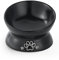 LoeJan Elevated Cat Food Bowl, 5 Oz Ceramic Raised and Tilted Pet Water Bowl, Anti Vomiting and Protect Pets' Spines Cat Dishes for Small Dog, Fat Faced Cat, Kitten (Black, 1 Pack)