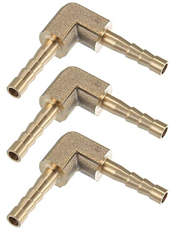 X AUTOHAUX Lot de 3 raccords de tuyau cannelés en laiton de 4 mm en forme de L 2 voies