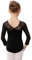 AOQUNFS Mädchen Masche Langarm Ballettkleidung Kinder Gymnastik Turnanzug Tanzen Mädchen Ballett Body, AM3000ZX-Schwarz, 2-3Jahre