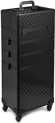 SEVICO Kosmetikkoffer Schminkkoffer Beauty Make-up Case Multikoffer professioneller Make-up Rollkoffer Organizer für die Reise abschließbare Friseurkoffer mit 360° drehbaren Rollen B:35xT:25,5xH:83 cm