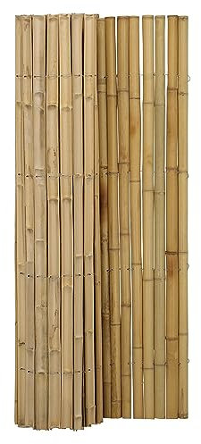 DE-COmmerce Sichtschutz aus Bambus BARU Halbschalenzaun Gartenzaun Windschutz Zaun Bambusmatte NATURE (HxB) 200 cm x 180 cm