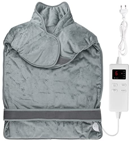 Heating Pad for Back, Shoulder, Neck, Back, Heat Cushion with Automatic Shut-Off, Quick Heating, with Back Warmer, Heated Blanket, 6 Heat Settings, Auto-Off Timer, Washable(Gray)