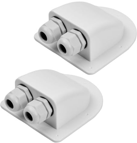 Wisebom Solar Kabeldurchführung 2-Fach Kabel Dachdurchführung, 2Pcs ABS IP68 wasserdichte, Wohnmobile/Wohnwagen/Boot Kabeldurchführung für Kabeltypen 2-6mm² (Weiß)