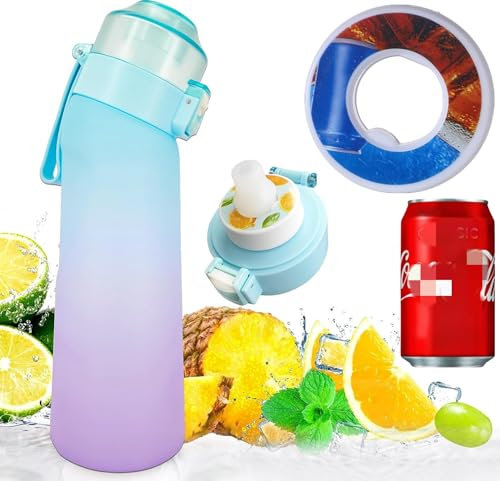 Putextile Air Gourde Starter Up Set avec 1 dosettes aromatiques, bouteille d'air 650 ml boisson fruits parfum eau douce et%0 tasse d'eau pour et en plein air gym (B0CJJZWVSR)