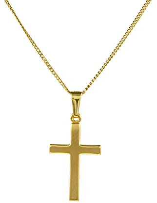 hoplo holzenplotz Anhänger Kreuz mit massiver Goldkette 1,1 mm 333-8 Karat Gold Juwelier Qualität, Kettenlänge:60 cm