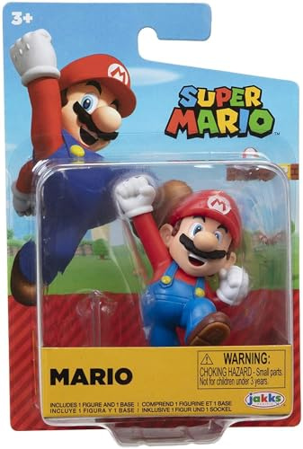Jakks Pacific World of Nintendo Super Mario Bros 2.5 Inch Action Figure Jumping Mario with Stand