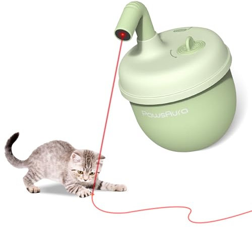 NWK Cat Toy, Rechargeable Cat Red Pointer with 360°Irregular Rotation and Tumbler Design, Fast & Slow Mode Available, Automatic Cat Toy with Catnip for Indoor Cat of All Ages and Sizes (Green)