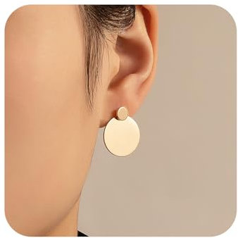 Yienate Boho Münze Scheibe Ohrringe Gold Vintage Kreis Baumeln Ohrstecker Runde Tropfen Aussage Geometrischen Minimalistischen Alltagsschmuck Für Frauen