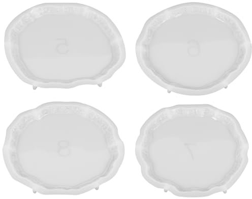 Operitacx 4piezas Molde Para Posavasos De Cristal Moldes De Silicona Para Posavasos De Silicona Para De Resina